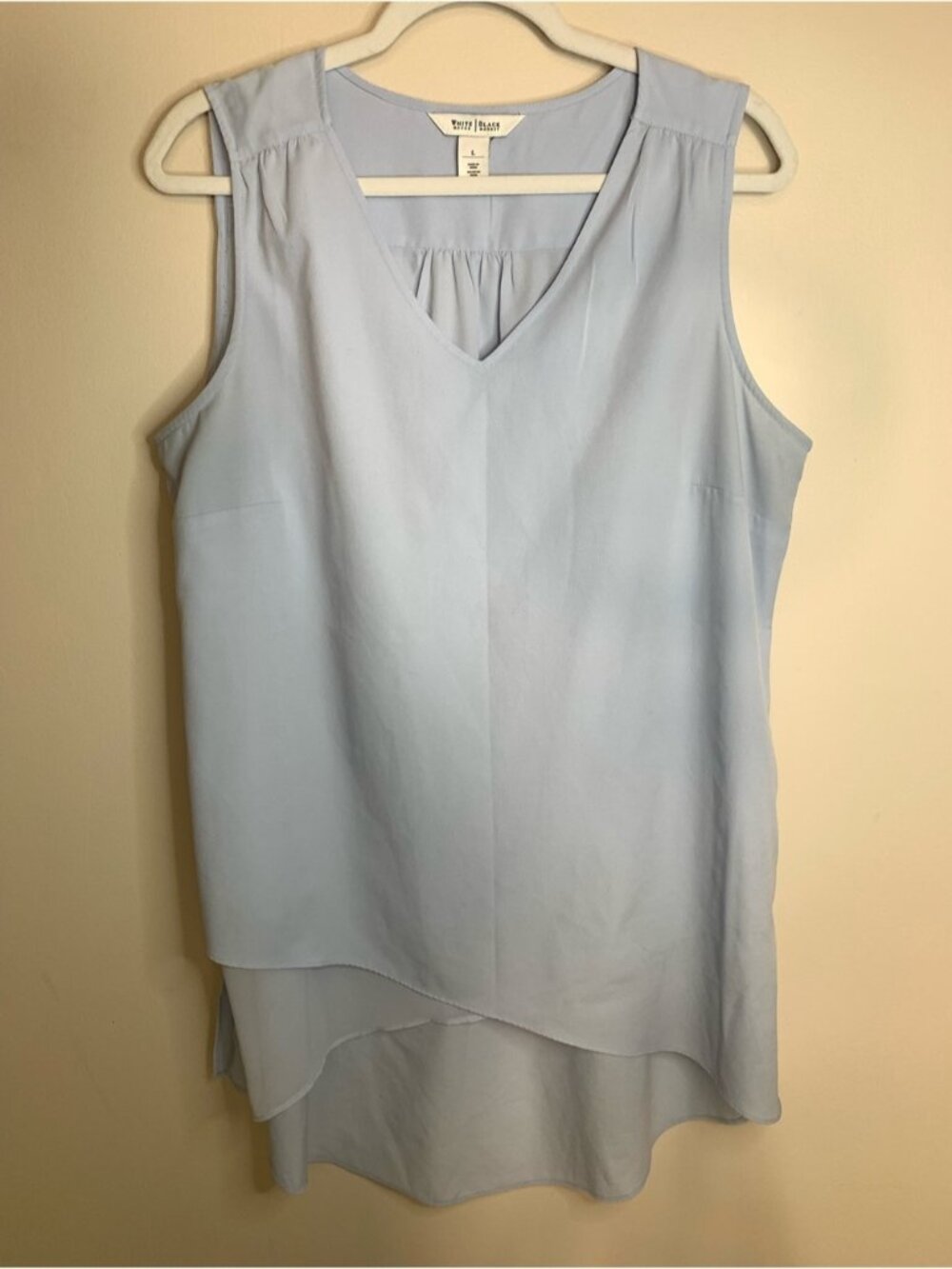White House Black Market Blue Tunic Blouse Long L